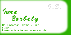 imre borbely business card